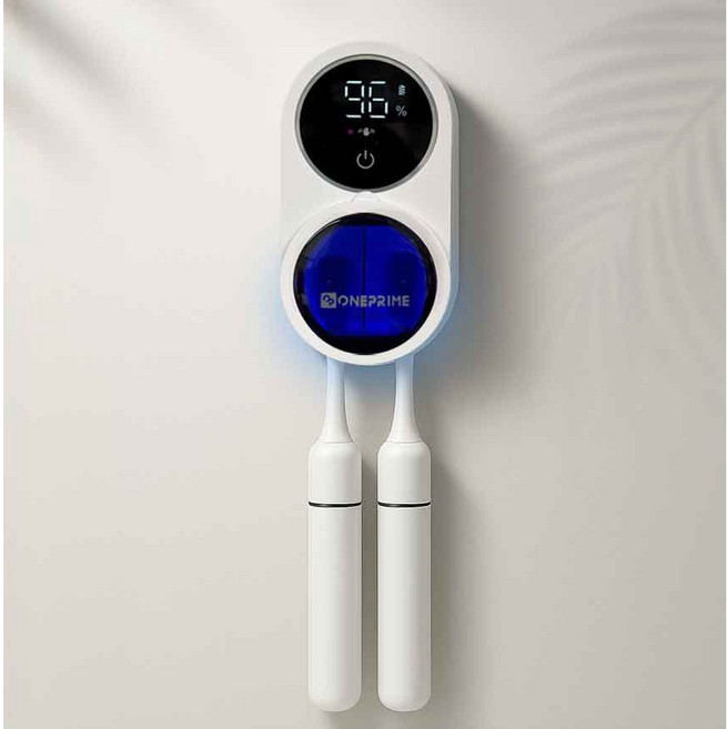 원프라임 2인용 커플 칫솔 살균기 OP-702 UVC 자외선살균 소독기 팬드라이 건조기 벽걸이용, 단일모델명/품번