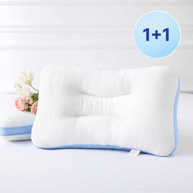 헤르티만 기능성 목편한 숙면 경추베개, 2개, 화이트