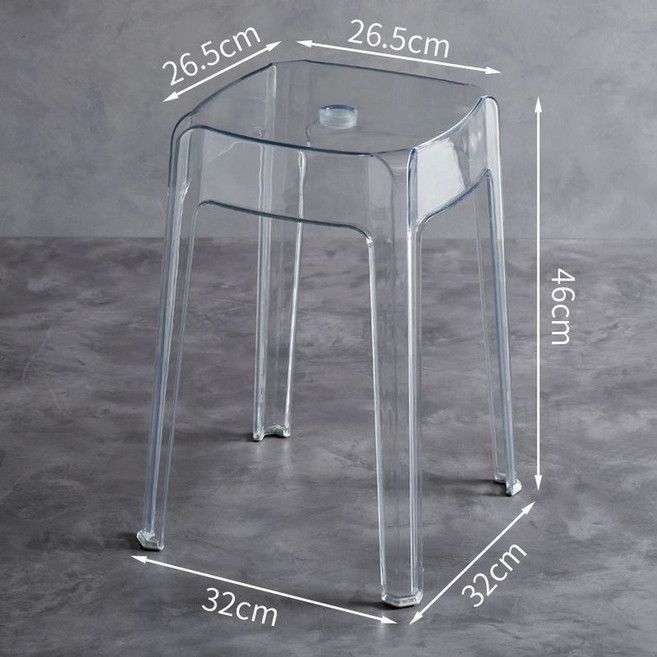 투명 플라스틱 의자 카페 사출 식당 사출 화장대, 크리스탈 투명 마두, 1개
