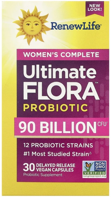 리뉴라이프 얼티밋 Flora 우먼스 케어 프로바이오틱 생 배양균 900억 마리 베지캡슐 30정, 2개 - 쿠팡