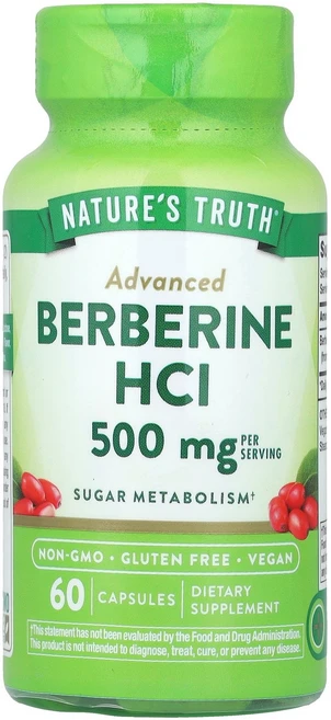 Natures Truth 네이쳐스 트루스 베르베린 HCI 250mg 60 캡슐 건강유지 영양제, 60정, 1개 - 쿠팡