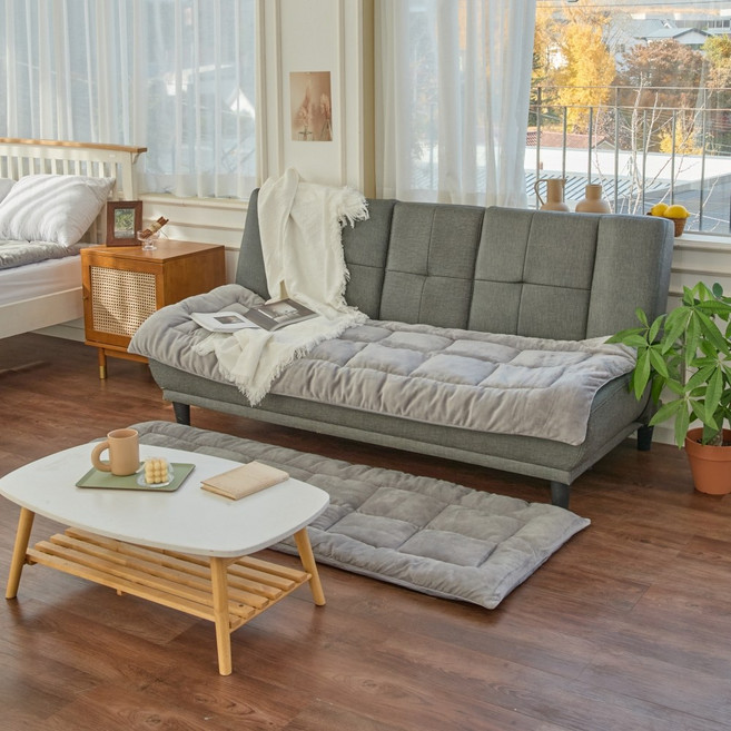 겨울용 따뜻한 극세사 보온방수 소파매트 3인용 1개 180X65 cm 방수기능 논슬립