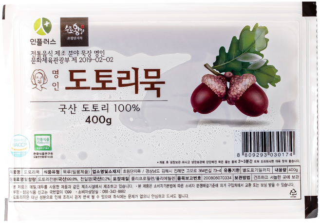 초림단지묵 명인 국산 도토리묵 400g 2~3인분 (원산지:경상북도 영주시), 2개