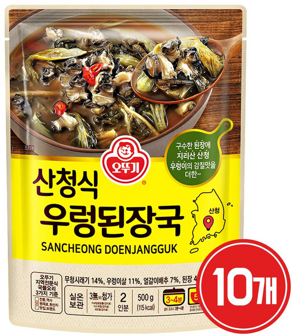 오뚜기 산청식 우렁된장국, 500g, 10개