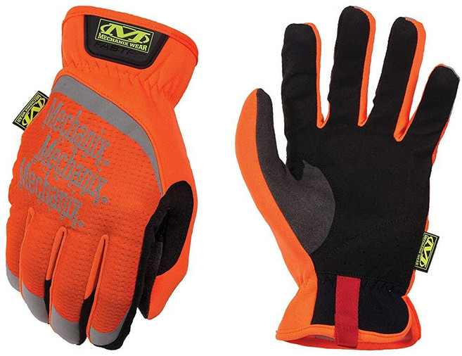 Mechanix Wear Hi-Viz FastFit 장갑 - 가시성이 높은 작업 통기성 건설용 내구성 터치 스크린 호환 옐로우 미디엄_182352, 형광 주황색