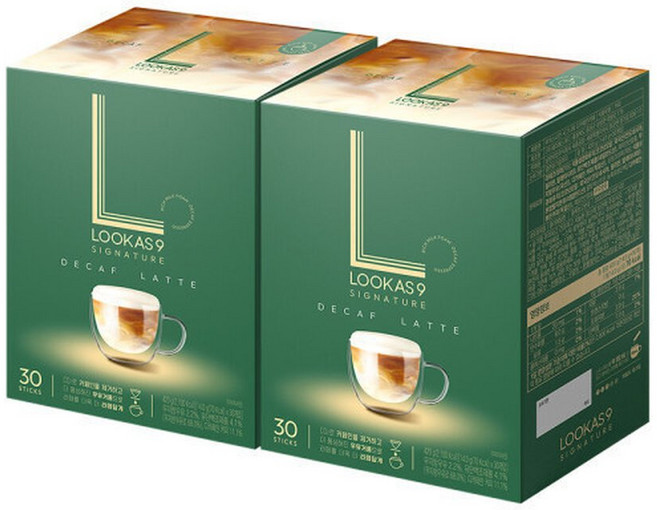 루카스나인 시그니처 디카페인 라떼 60T(30Tx2), 60개, 30개입, 14g