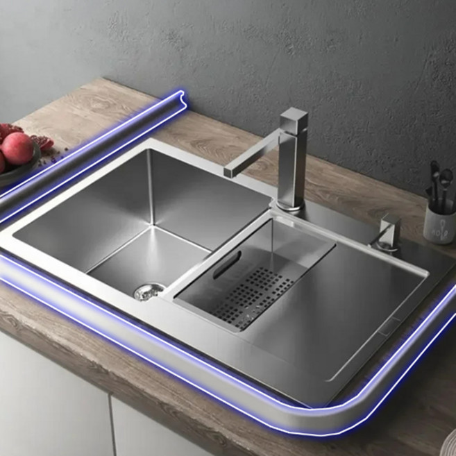 쾌적한 주방 만들기 휘어지는 싱크대 흡착식 설거지 물튀김 방지 100cm, 화이트, 1개