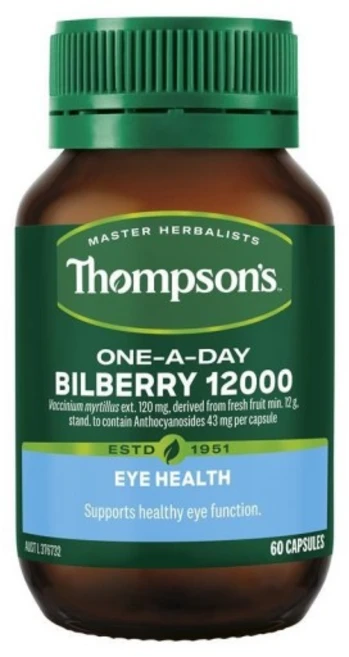 THOMPSON'S BILBERRY 12000 톰슨 빌베리 12000 60캡슐 3팩, 3개, 60정 - 쿠팡