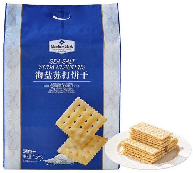 Member'smark 솔틴 소다 크래커 발효 소금과자, 3개, 1.5kg
