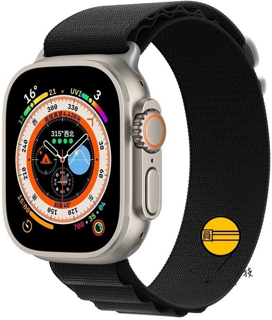 九圓科技 高山野徑回環運動錶帶 適用 Apple Watch, 1個, 黑色-高山回環式錶帶,38/40/41/(S10/S11)42