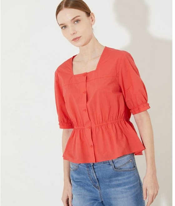 올리비아로렌VVCNS3M4361[백화점 블라우스 면 100]얇은 소재로 시원하고 세련된 스타일링을 완성할수 있는 아이템