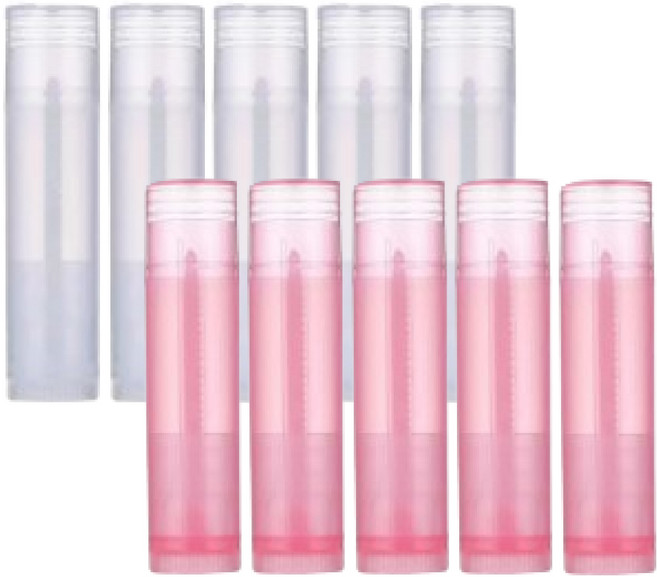 솔리마켓 립밤 용기 립스틱 고체향수 공병 10개, 1세트, 투명핑크
