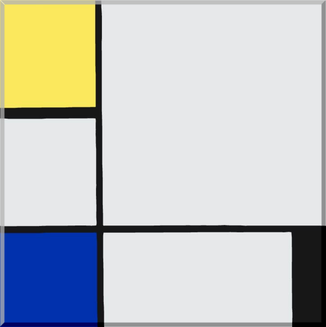 모모픽스페인팅 DIY명화그리기 40x40cm, 몬드리안 노랑파랑검, 1개