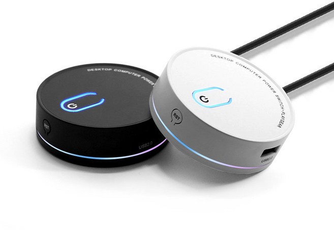 플레이기어 PG-PW22 컴퓨터 외부 전원스위치 전원버튼 리셋 파워스위치 케이스쿨러, 블랙, 1개