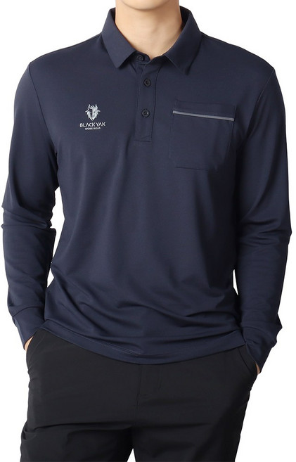 블랙야크 흡한속건 기능성 포켓 카라 긴팔티