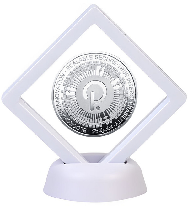 라온하제 비트코인 이더리움 리플 가상화폐 기념주화 코인 암호화폐 동전 수집 스텐드+장식장 포함, 36 폴카닷 실버