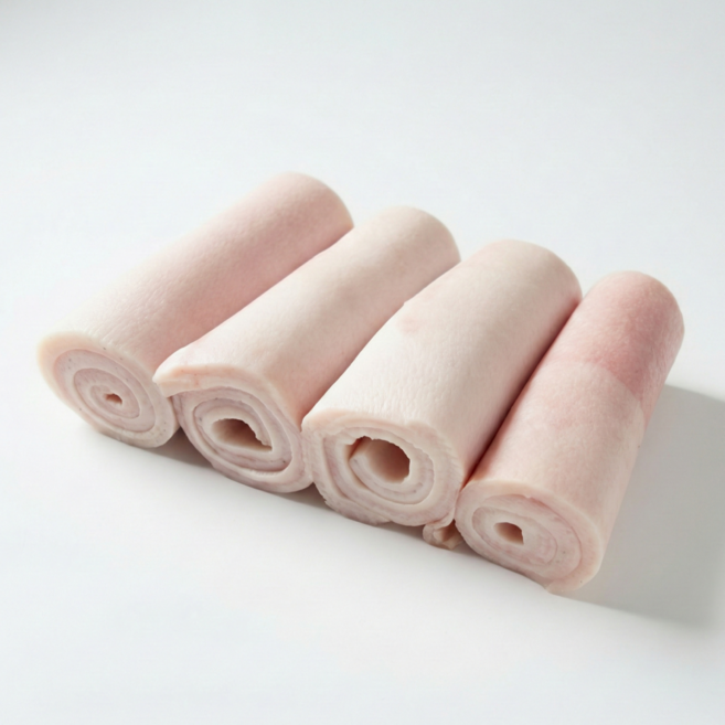 산청 지리산 흑돼지 껍데기 돈피 생돼지 한돈 손질, 1개, 500g