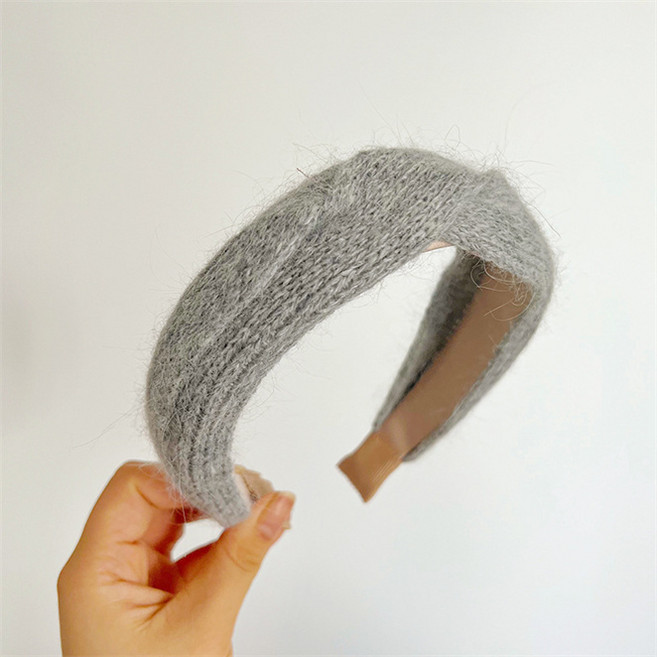 따봉오빠 앙고라 꼬임 니트 굵은 머리띠 YY2586