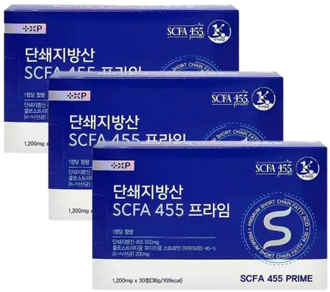 3통/단쇄지방산 SCFA 455 프라임 낙산 K낙산균 프라임 프리바이오틱스 30정, 3개