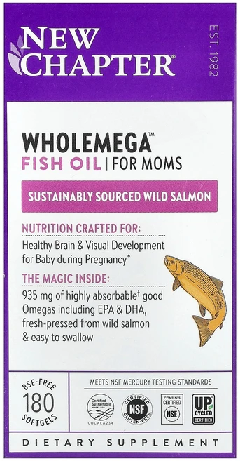 New Chapter Wholemega™ Fish Oil for Moms 180 Softgels, 180 Count, 1개 - 쿠팡