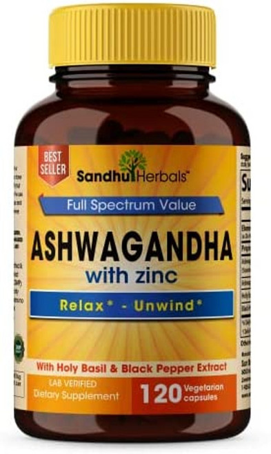 Mapeinc 샌드훌허발스 아쉬아간다 아연 분말 허브함유 120정, 1개