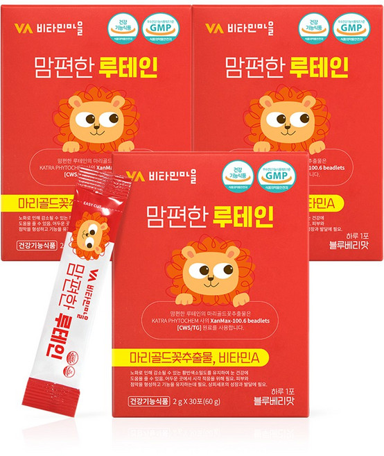 비타민마을 맘편한 루테인 눈영양제, 30회분, 60g, 3개