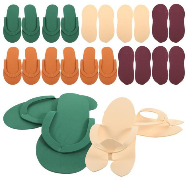 12 쌍 일회용 슬리퍼 조립 경량 EVA 소재 방수 스파 호텔 게스트 신발 화이트 색상