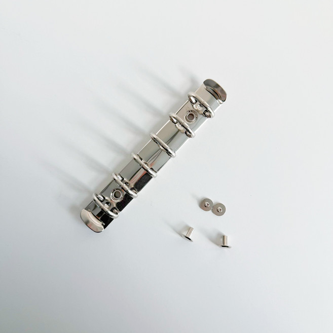 6공 다이어리 부자재 DIY 바인더링 나사형, A7, 1개, 실버