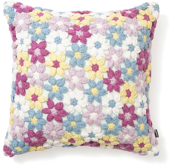 프랑프랑 크로쉐 플라워 쿠션 커버 450x450 멀티 C059ㅡ341679