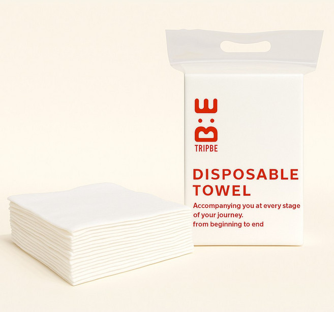 트립비 국내산 일회용 수건 고급형 여행용수건 30x80cm 10매