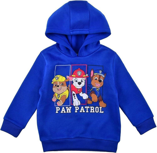 Paw Patrol Nickelodeon Chase Rubble and Marshall 남아용 후디 유아 및 큰 아동용 블루. 161775