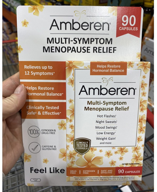 앰버런 갱년기 폐경 증상 완화제 여성 호르몬 영양제 90 정 AMBEREN, 1박스, 90정