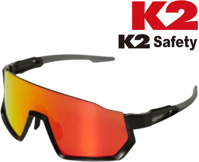 [매장발송] K2 세이프티 레드 작업 보안경 UV차단 안티포그렌즈 연질실리콘 미끄럼방지 미러렌즈 차광렌즈 일상 외출 등산 캠핑 운동 스포츠 작업 아웃도어 눈보호 안경 썬그라스, R레드, 1개