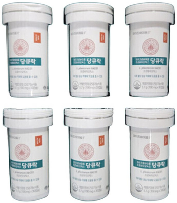 와이즈바이옴 혈당유산균 당큐락 190mg x 30캡슐 6개 건강기능식품 MAD 6개월 포장, 30정
