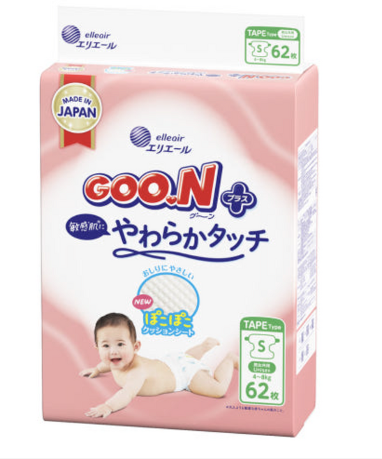 군 플러스 테이프형 기저귀 남여공용 소형 S(4~8kg), 소형(S), 140매