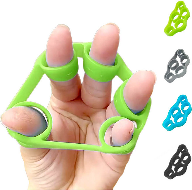 깔끔더하기 손가락 운동기구 근력기 신전력 재활훈련 손운동, 1개, 그린