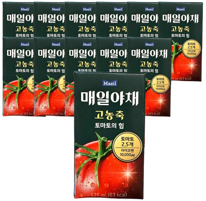 매일유업 매일야채 고농축 토마토의 힘 주스 선물세트, 125ml, 12개