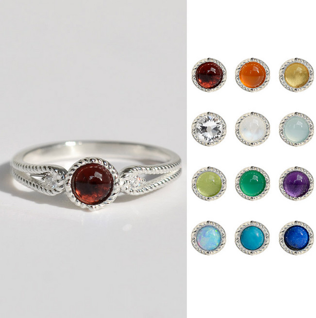 반지소 올랑 925실버 천연 원석 탄생석 여자 은반지