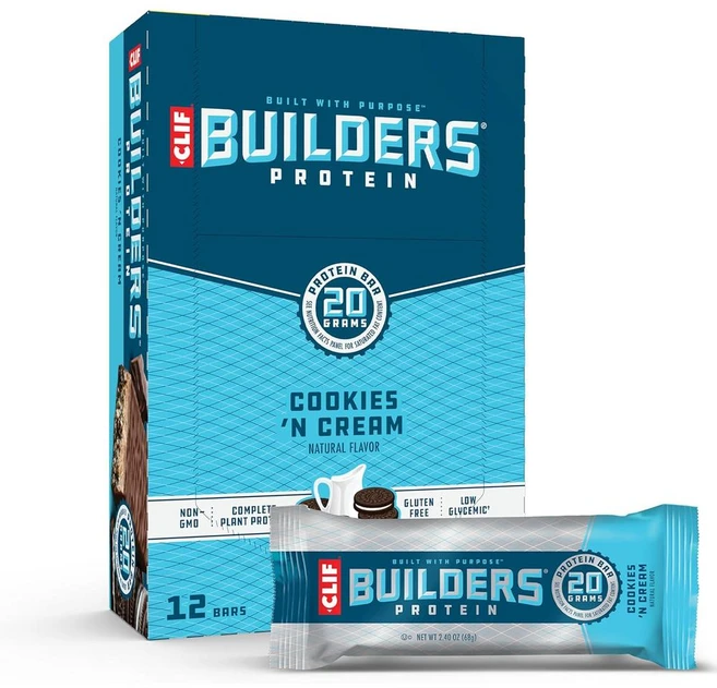 Clif Bar 클리프바 빌더 쿠키 앤 크림 프로틴 에너지 바, 12개 - 쿠팡