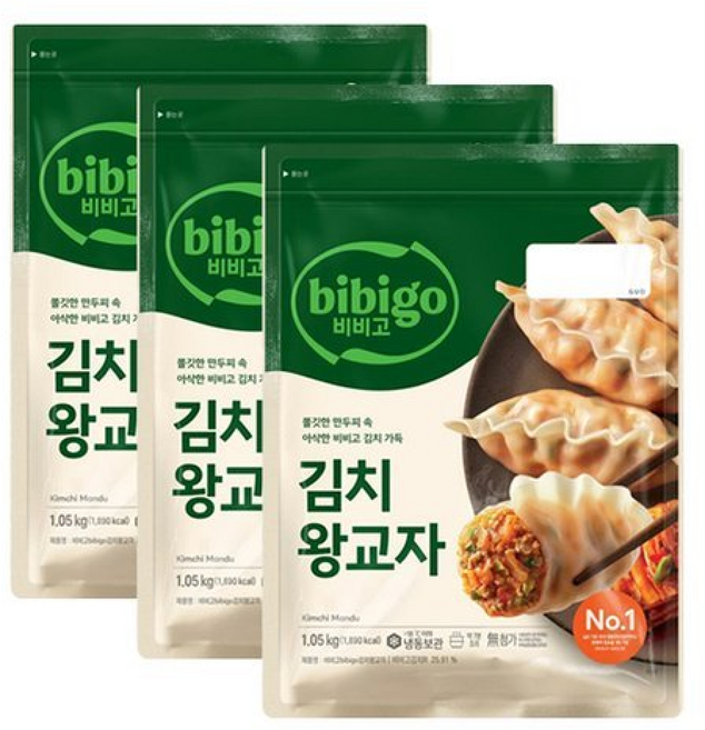 CJ 비비고 김치왕교자, 3개, 1.05kg