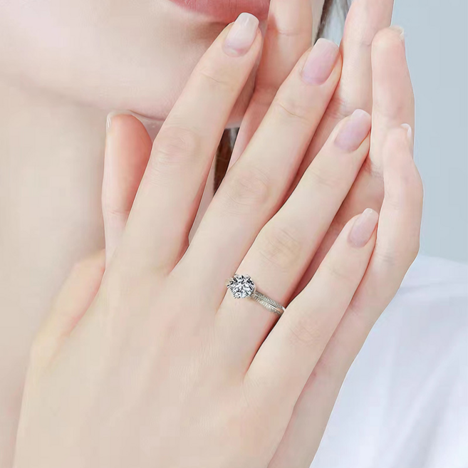 뮤인 PT950 모이사나이트 2캐럿 로듐 플래티넘 백금반지