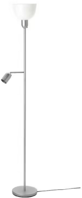 이케아 HEKTOGRAM 헥토그람 상향식플로어스탠드/독서등 실버/화이트 704.777.15, 화이트