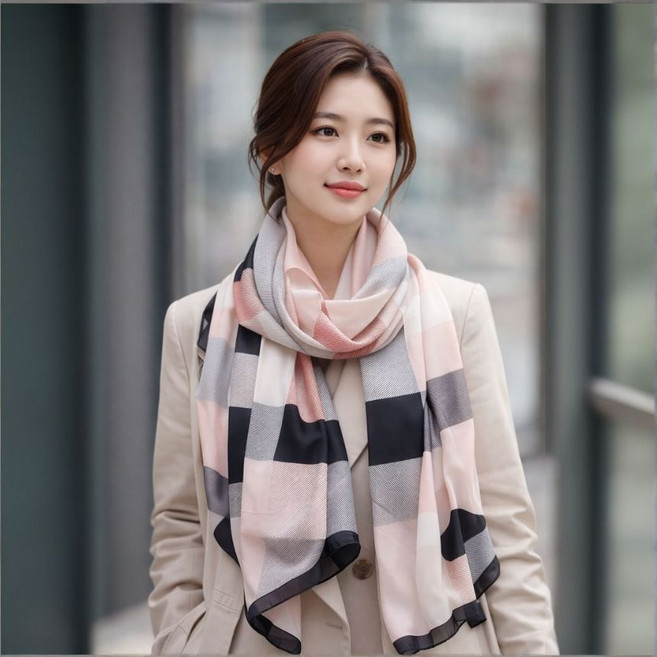 바이트랜드 여성패션롱스카프 데일리 잉글리쉬 체크 격자 무늬 숄 머플러 롱 스카프 2종