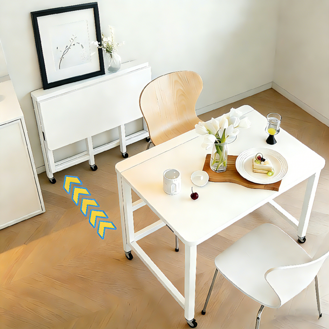 페이머로 프리미엄 공간활용 접이식 이동식 컴퓨터 책상 1인용 사무용 공부 폴딩 테이블, 화이트