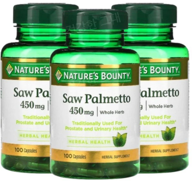 네이처스바운티 쏘팔매토 소팔메토 450mg 100캡슐 3개 SawPalmetto, 100정 - 쿠팡