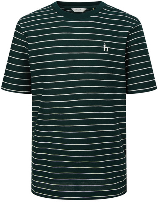 25SS [AIRY TWILL] 그린 트윌조직 스트라이프 반팔 티셔츠 HZTS5B505E3