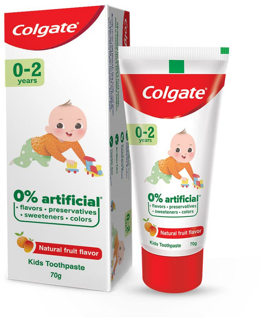 Colgate Colgate Kids Toothpaste (0-2 Years) Natural Fruit Flavor 70 g, 1개, 70g