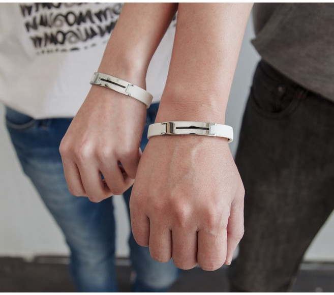 奈米鈦寶 鈦炫負離子能量手環 矽膠運動手環 白鋼扣環 可裁剪長度, 白色手環+白鋼鋼飾, 1個