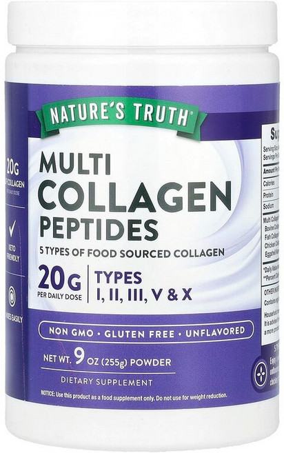 Nature's Truth 멀티 콜라겐 펩타이드 분말 무맛 255g(9oz) Truth (네이처스 트루스), 255g, 1