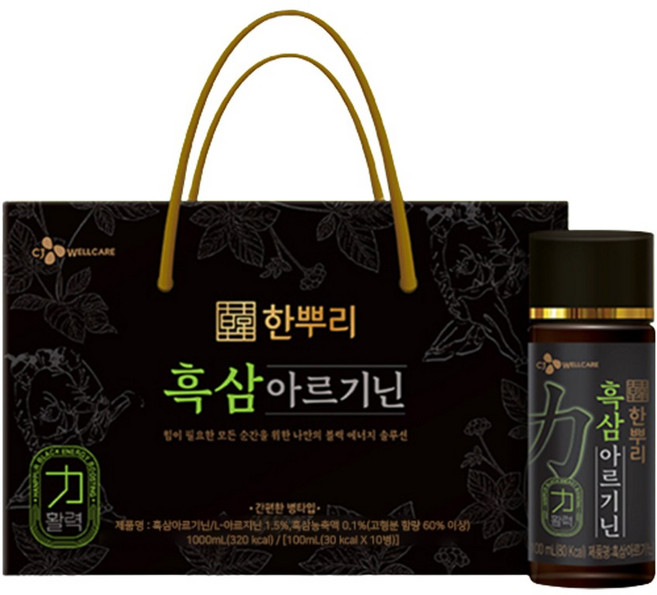 CJ 한뿌리 흑삼 아르기닌 100mlx10병x2set, 2개, 100ml
